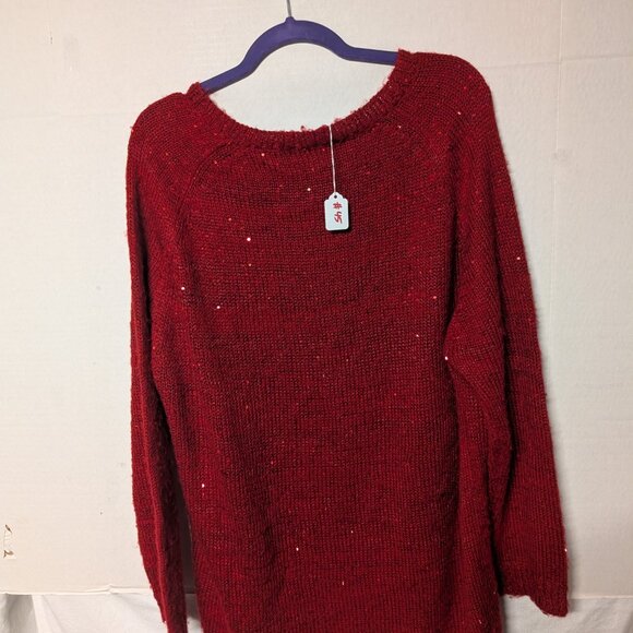 My Collection Red Sequin Knit Sweater – Women’s XL - Picture 3 of 3